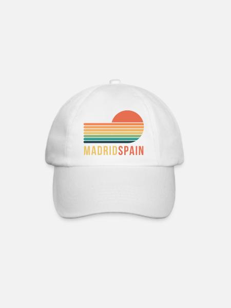 Madrid Spain Retro - Baseballkappe - Weiß/Weiß