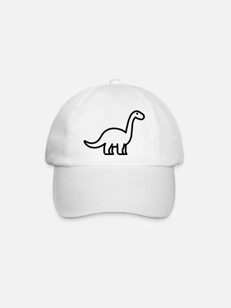 Brontosaurus - Baseballkappe - Weiß/Weiß