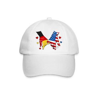 Deutschland USA Flagge Händehalten used - Baseballkappe - Weiß/Weiß - Vorne
