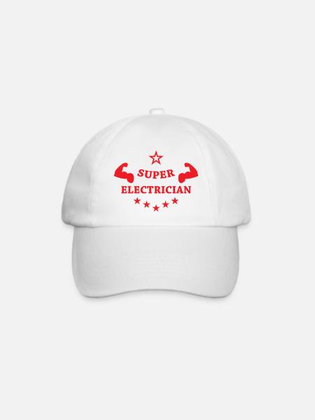 Superelektriker: Der Held des Stromnetzes - Baseballkappe - Weiß/Weiß