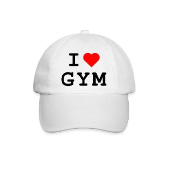I love Gym - Ich liebe das Gym - Baseballkappe - Weiß/Weiß - Vorne