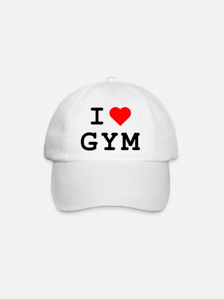 I love Gym - Ich liebe das Gym - Baseballkappe - Weiß/Weiß