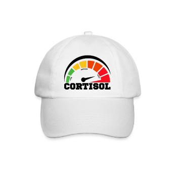 Lustiges, niedriges Cortisol, urkomisches, stressfreies Cortisol - Baseballkappe - Weiß/Weiß - Vorne