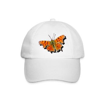 Orange Schmetterling C-Falter - Baseballkappe - Weiß/Weiß - Vorne