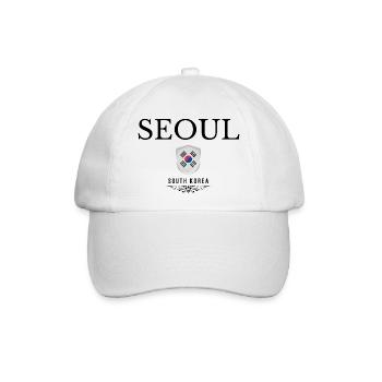 Seoul Souvenir, elegantes Design Seoul - Baseballkappe - Weiß/Weiß - Vorne