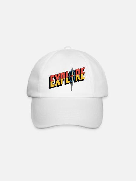 EXPLORE Kompass – Abenteuer Logo - Baseballkappe - Weiß/Weiß