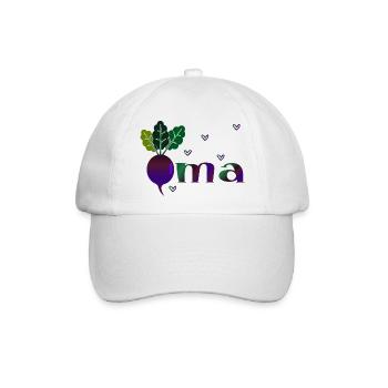 Oma Gärtnerin - Rote Beete - Baseballkappe - Weiß/Weiß - Vorne