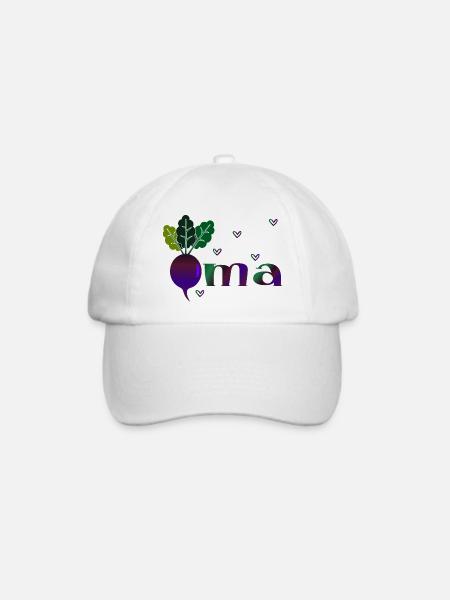 Oma Gärtnerin - Rote Beete - Baseballkappe - Weiß/Weiß