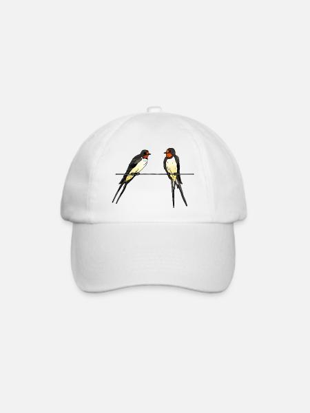 Schwalben - Baseballkappe - Weiß/Weiß