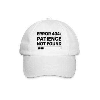 Error 404: Page Not Found Typo Art - Baseballkappe - Weiß/Weiß - Vorne