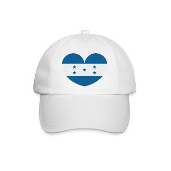 Herzflagge Honduras - Baseballkappe - Weiß/Weiß - Vorne