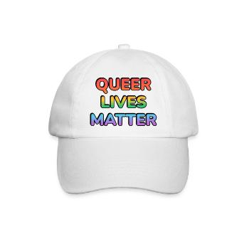 Queer Lives Matter Regenbogen - Baseballkappe - Weiß/Weiß - Vorne
