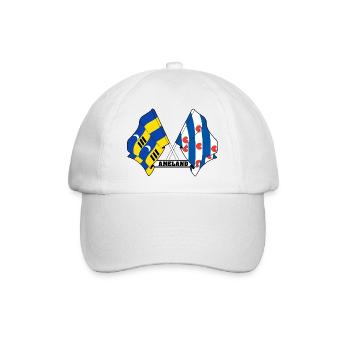 Ameland Friesland Pride – Kreuzende Flaggen - Baseballkappe - Weiß/Weiß - Vorne