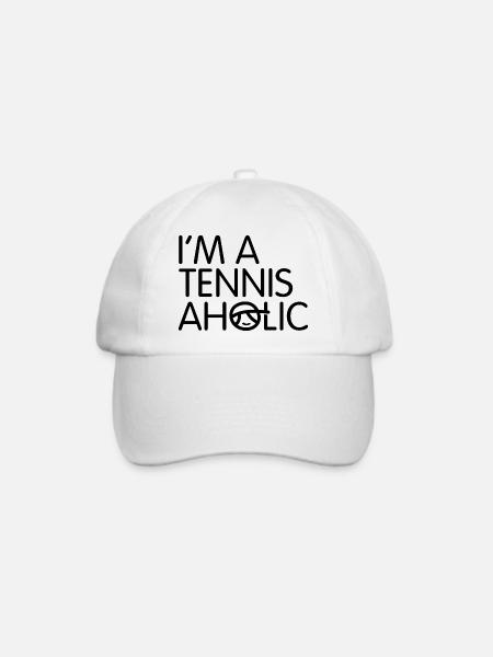 Ich bin ein Tennis-Aholic - Baseballkappe - Weiß/Weiß