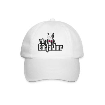 The Catfather Katzenpapa Katzenbesitzer - Baseballkappe - Weiß/Weiß - Vorne