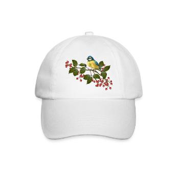 Bunter Vogel - Baseballkappe - Weiß/Weiß - Vorne