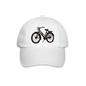 Vintage Fahrrad Silhouette - Baseballkappe - Weiß/Weiß - Vorne
