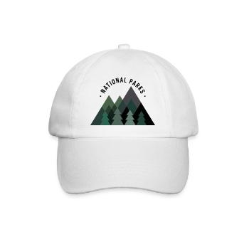 Nationalpark Natur Berge Wald Wandern Ausflug - Baseballkappe - Weiß/Weiß - Vorne