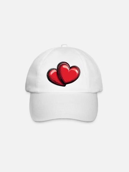 Herzen Liebe Symbol - Baseballkappe - Weiß/Weiß