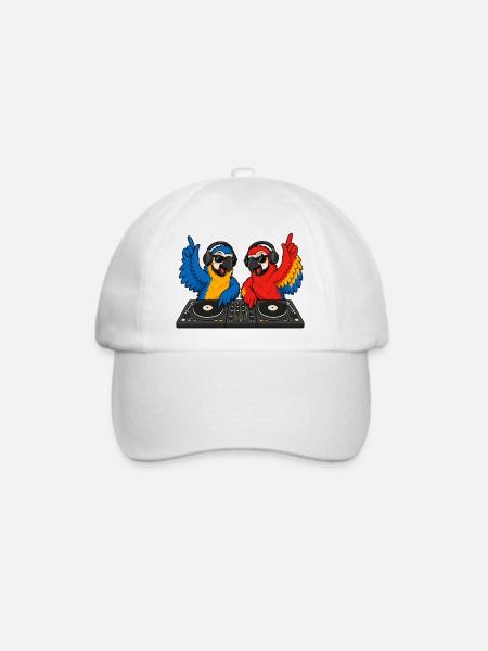 Papageien DJ-Duo - Baseballkappe - Weiß/Weiß