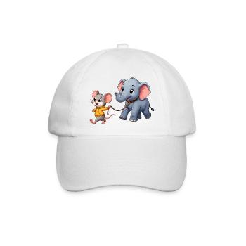 Maus und Elefant Freundschaftsabenteuer - Baseballkappe - Weiß/Weiß - Vorne