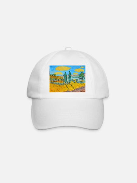 Toskanische Landschaft - Baseballkappe - Weiß/Weiß