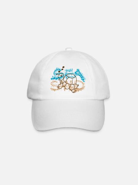 Schildkröte - Baseballkappe - Weiß/Weiß