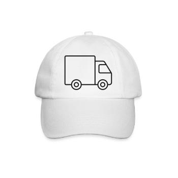 Liefer-Lkw-Linie Symbol Logistik Transport Symbo - Baseballkappe - Weiß/Weiß - Vorne
