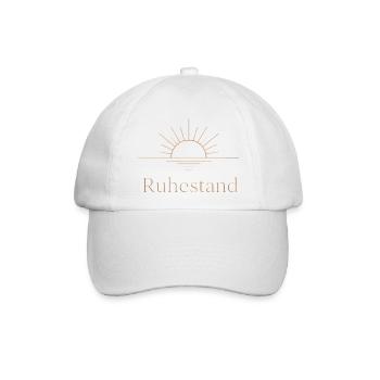 Goldener Ruhestand – Filigrane Buchstaben & Sonne - Baseballkappe - Weiß/Weiß - Vorne