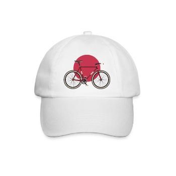 Fixie Fahrrad Japan Style Shirt - Baseballkappe - Weiß/Weiß - Vorne