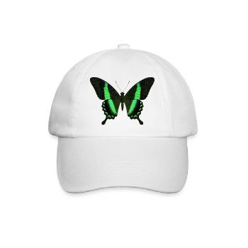 Smaragdschwalbenschwanz Papilio palinurus Schmetterling - Baseballkappe - Weiß/Weiß - Vorne