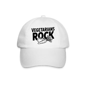 Vegetarians Rock - Baseballkappe - Weiß/Weiß - Vorne