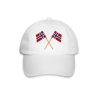 Norwegische Flagge - Baseballkappe - Weiß/Weiß - Vorne