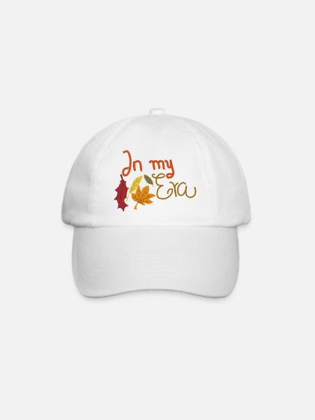In my fall era - kreatives Herbst Design - Baseballkappe - Weiß/Weiß