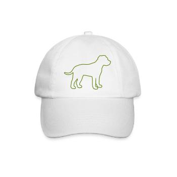 Hundesilhouette in Linienkunst - Baseballkappe - Weiß/Weiß - Vorne