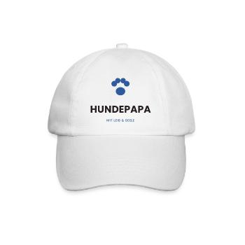 Hundepapa mit Leib & Seele - Baseballkappe - Weiß/Weiß - Vorne