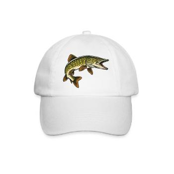 Hecht Raubfisch Angeln - Baseballkappe - Weiß/Weiß - Vorne