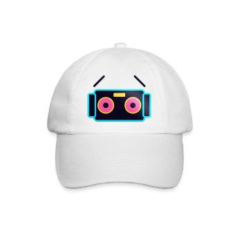 Neon-Pop-Roboter-Gesicht - Baseballkappe - Weiß/Weiß - Vorne