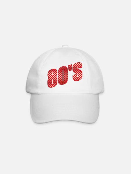 80er Herz - Baseballkappe - Weiß/Weiß