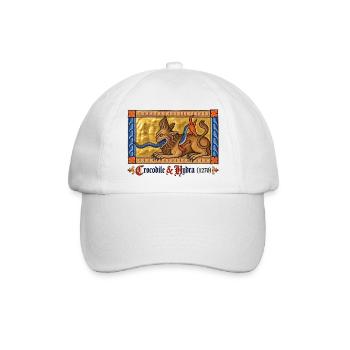 Krokodil & Hydra (1270) - Baseballkappe - Weiß/Weiß - Vorne