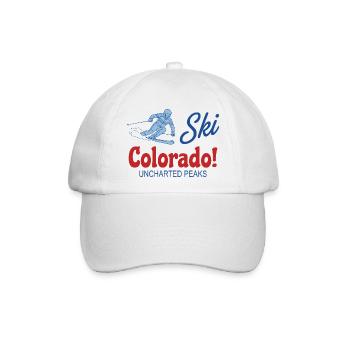 Retro Ski Colorado Unerforschte Gipfel - Baseballkappe - Weiß/Weiß - Vorne