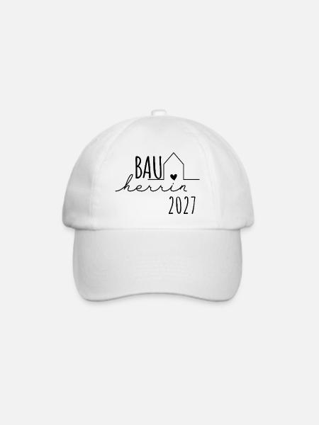 Bauherrin 2027 – Hausbau Eigenheim Geschenk - Baseballkappe - Weiß/Weiß