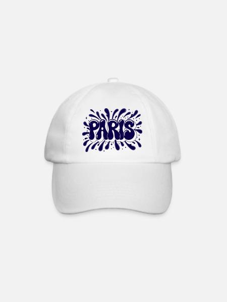 Paris Splash Blue - Baseballkappe - Weiß/Weiß