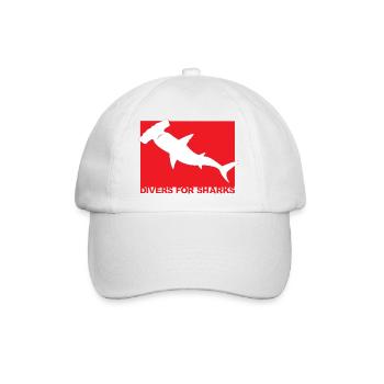 Taucher für Haie - Baseballkappe - Weiß/Weiß - Vorne
