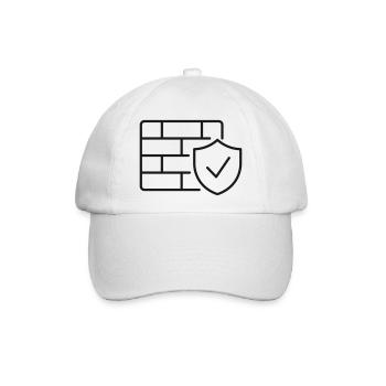 Firewall-Schutzlinien-Symbol - Baseballkappe - Weiß/Weiß - Vorne
