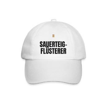 Sauerteig-Flüsterer – Brotbacken Spruch - Baseballkappe - Weiß/Weiß - Vorne