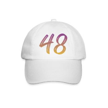 48 - Baseballkappe - Weiß/Weiß - Vorne