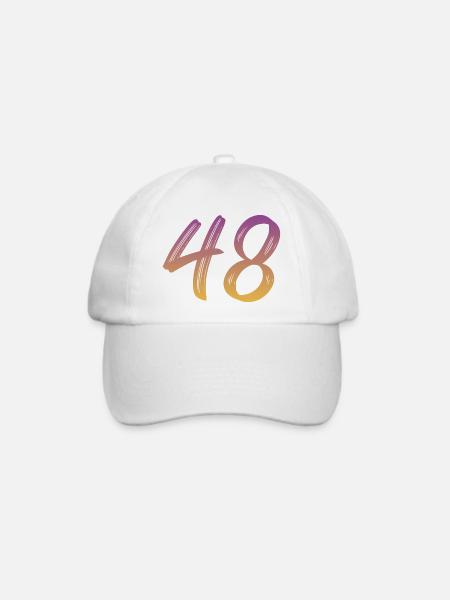 48 - Baseballkappe - Weiß/Weiß