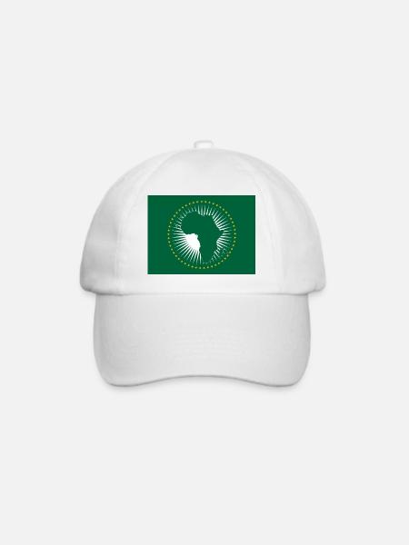 Afrikanische Union – Afrikanische Flagge - Baseballkappe - Weiß/Weiß