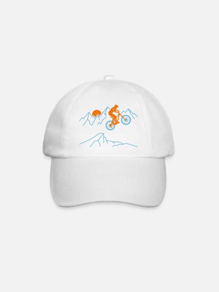 Mountainbike-Sprung Sunset Extreme Cycling Tee - Baseballkappe - Weiß/Weiß